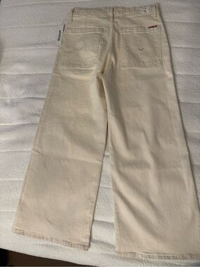 Hudson Jeans Cream Wide-Leg Flare Jeans